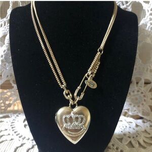 NWOT Vintage Juicy Couture Silver Crown Heart Necklace
